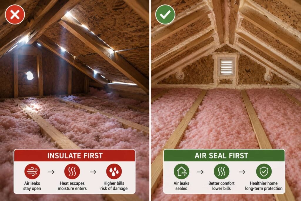 Air Seal Before You Insulate
