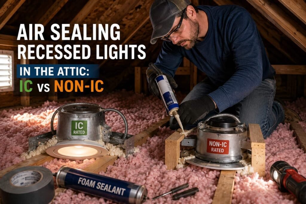 Air Sealing Recessed Lights in the Attic