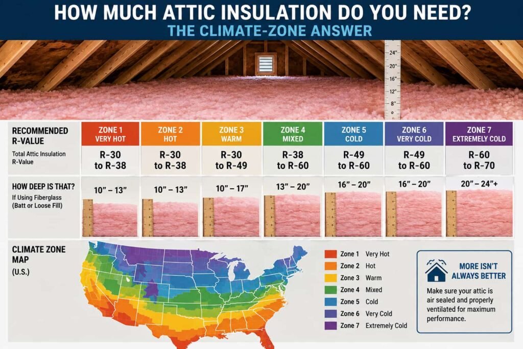 How Much Attic Insulation Do You Need The Climate-Zone Answer