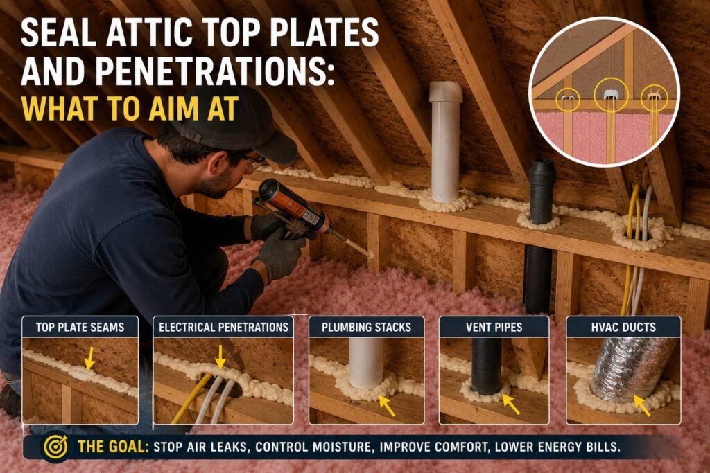 Seal Attic Top Plates and Penetrations
